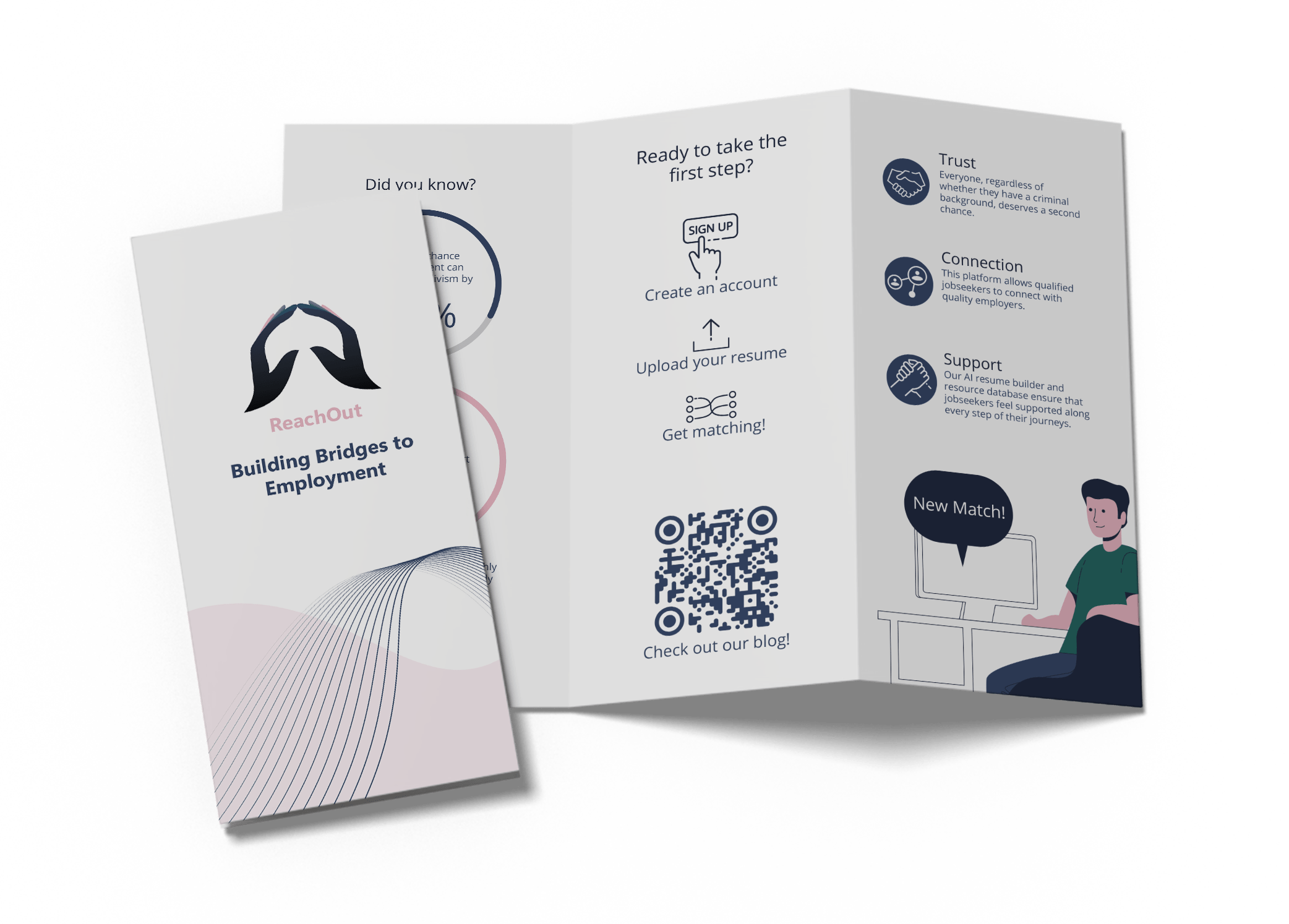 screens of settings, job listings and client management